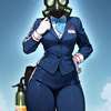 Mainit na nars na may gas mask ai avatar