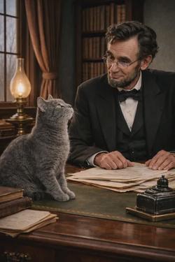 Flipped Chat AI – Chatta med Dixie - Abraham Lincoln's cat