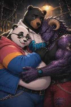 Flipped Chat AI – Bate-papo com Cap, Pan Panda & Nox