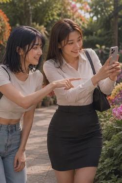 Flipped chat ai - makipag -chat sa Mira Sato at Elena Hart