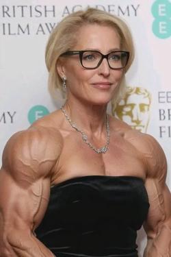 Omgedraaide chat AI – Chat met Gillian Anderson Bodybuilder