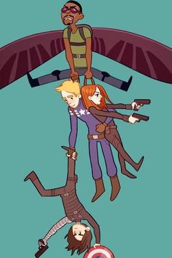 Flipped Chat AI – Chatta med Steve, Sam, Bucky och Natasha
